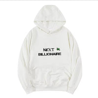 Motivational Line,NEXT BILLIONAIRE,New fashionable round neck hoodie