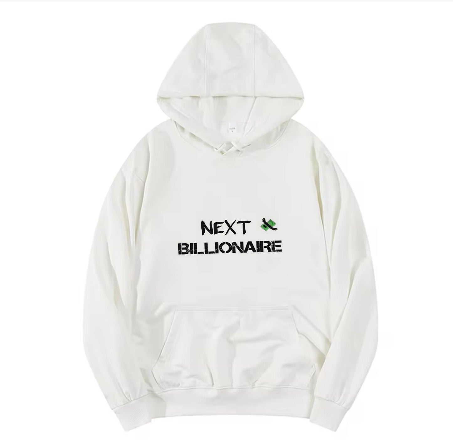 Motivational Line,NEXT BILLIONAIRE,New fashionable round neck hoodie