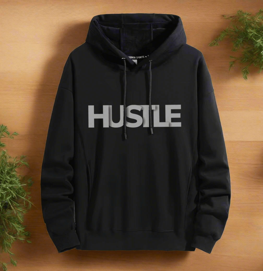 HUSTLE Art ,Winter plush hoodie warm and stylish