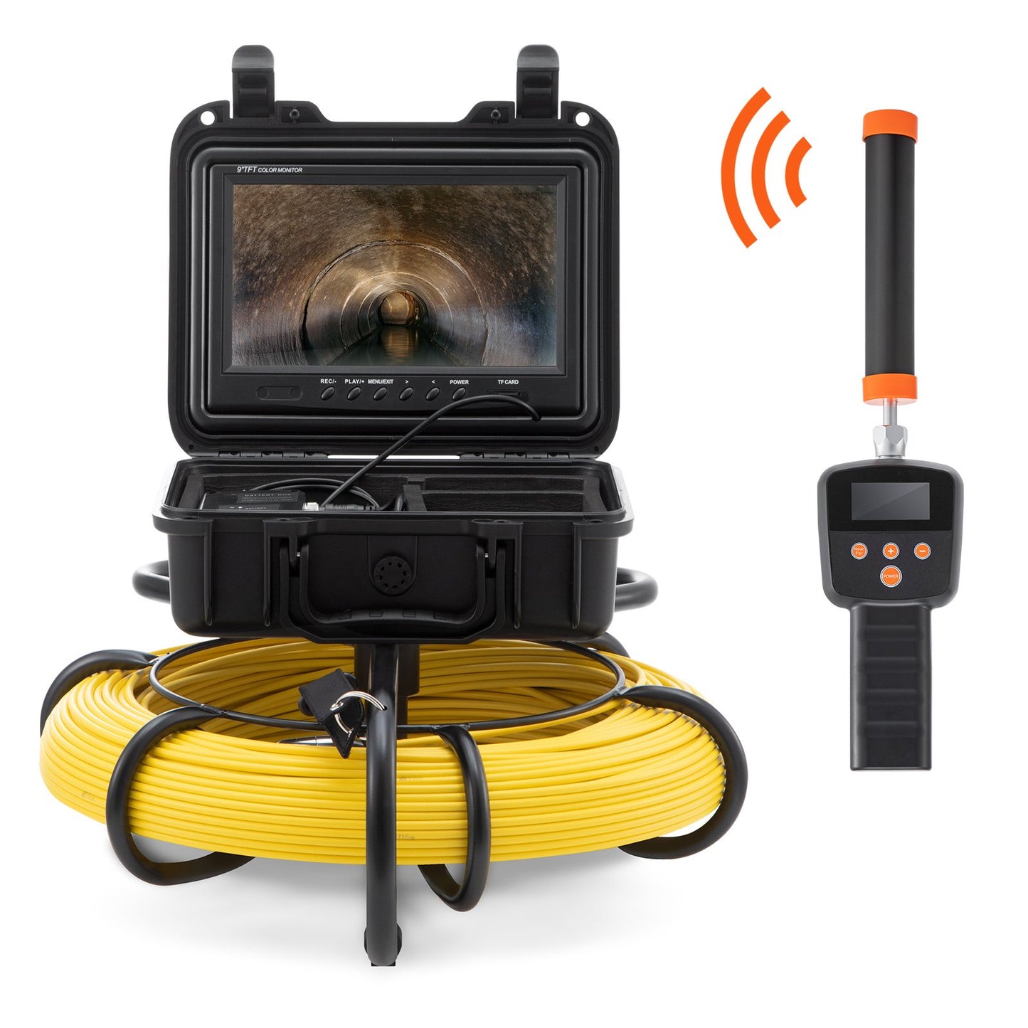 Sewer Camera Pipe Inspection Camera  512hz Sonde 9in 720p Screen 300 Ft