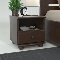 Claudia Kiefer Massivholz Nachttisch Nachtschrank | 1-Schublade und 1 Regal | 100% Bio Kiefer