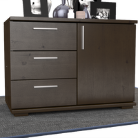 Nobis Kommode Sideboard 1-Türig 3 Schubladen 100% Bio Kiefer Massivholz