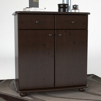 Anika Kommode Sideboard | Anrichte | 2-Schubladen 2-Türig 2-Regalfächer | 100% Bio Kiefer Massivholz