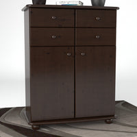 Anika Kommode Sideboard | Anrichte | 2-Türig | 4 Schubladen | 100% Bio Kiefer Massivholz