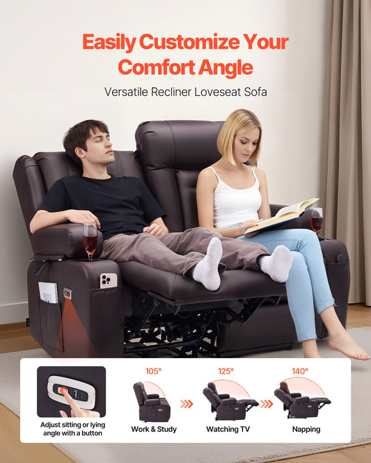 Loveseat Relaxsofa elektrisch – Heizung, Massage & USB-Ports