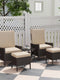 Rattan-Gartenmöbel-Set 5-teilig – Lounge-Set mit Tisch, Khaki