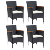 Garden Dining Chairs, Set of 4, Poly Rattan