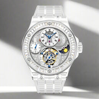 GMT Haofa tourbillon timepiece k9 crystal body sapphire lens day night feature watch