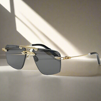 Luxury rimless polygon sunglasses – high street unisex eyewear