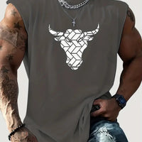 Men summer sleeveless vest – breathable letter print tank top