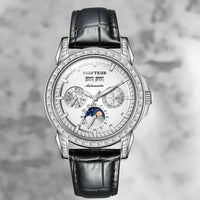 Automatic moonphase  watch by reef tiger diamonds bezel blue dial