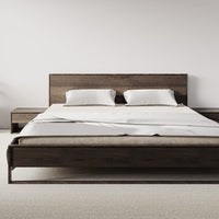 Arona Massivholz Eichen Bett 140-180cm | Räuchereiche