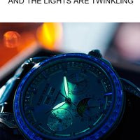 Automatic moonphase  watch by reef tiger diamonds bezel blue dial