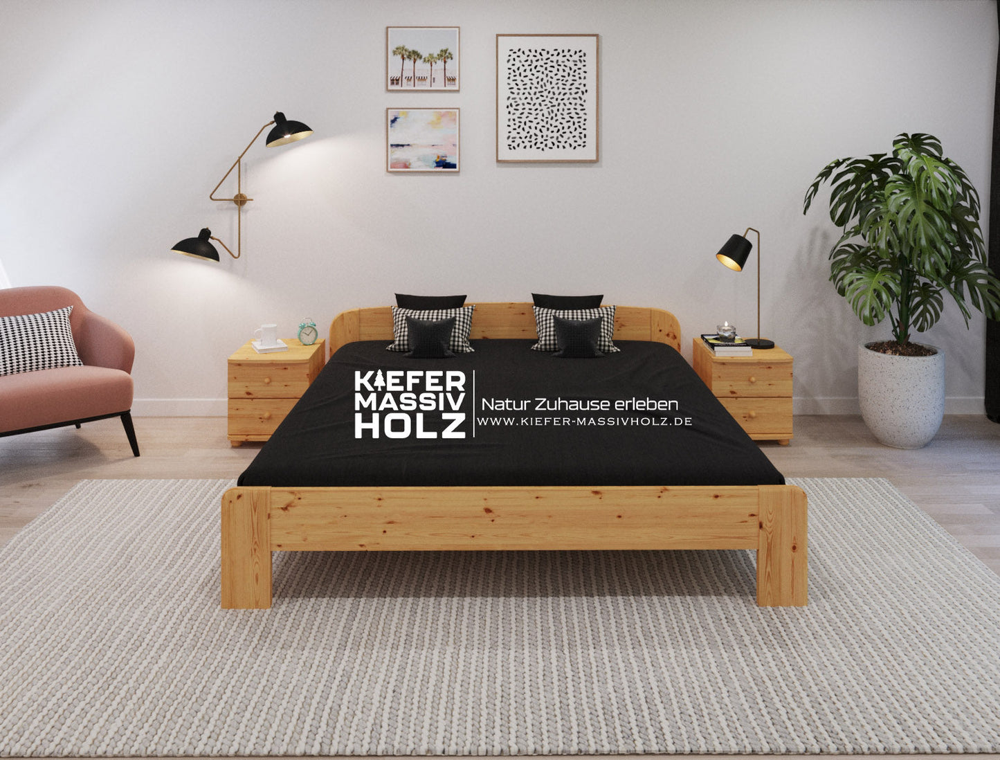 Anika Kieferbett | Massivholz | Naturholz | 100% Bio-Bett