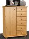 Anika Kommode Sideboard | Anrichte | 6-Schubladen | 1-Türig | 100% Bio Kiefer Massivholz