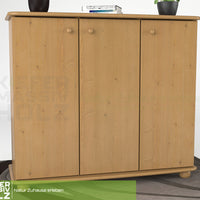 Anika Kommode Sideboard 93er | Anrichte | 3-Türig mit Regalfächer | 100% Bio Kiefer Massivholz