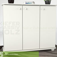 Anika Kommode Sideboard 93er | Anrichte | 3-Türig mit Regalfächer | 100% Bio Kiefer Massivholz