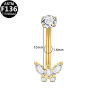 Bauchnabelpiercing aus TITAN mit Schmetterlings Motiv