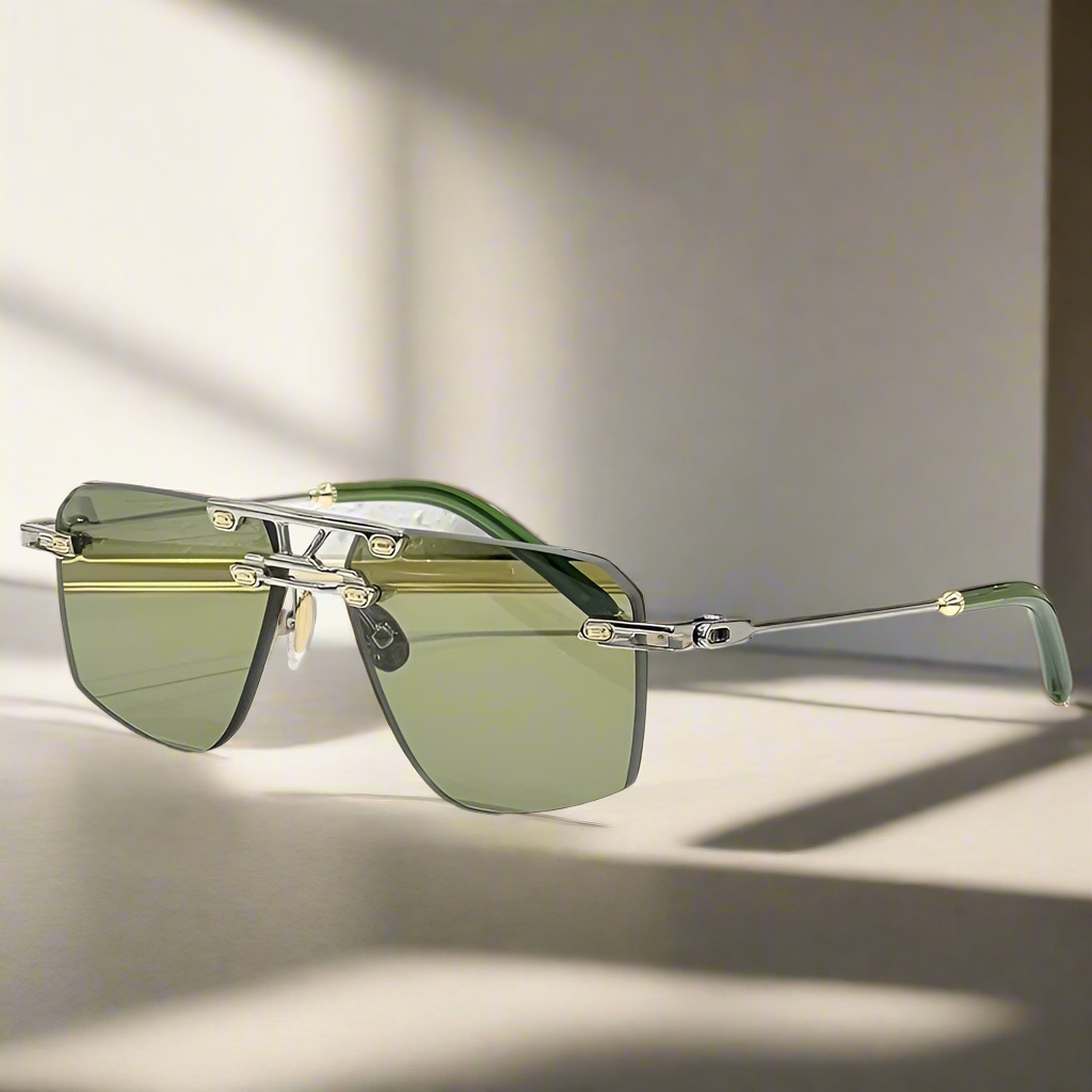 Luxury rimless polygon sunglasses – high street unisex eyewear