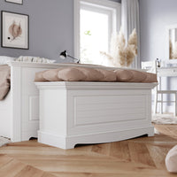 Bologna Elegante Massivholz Kieferbett 90-180cm | Farbe weiß