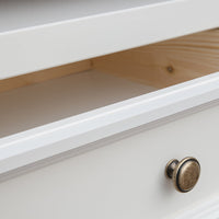 Bologna Elegante Massivholz Kiefer Kommode 3D | Farbe Weiß - Eiche