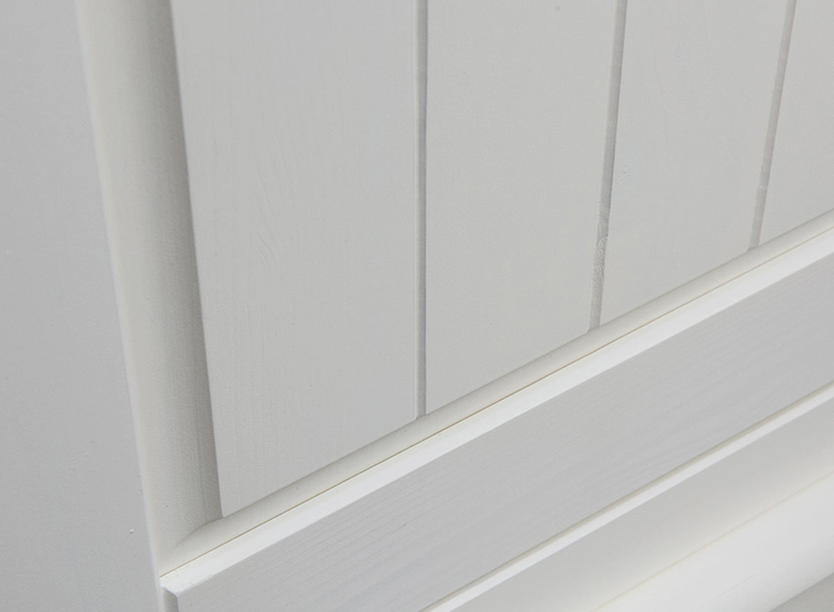 Bologna Elegante Massivholz Kiefer Kleiderschrank Spiegelschrank 3D | Farbe weiß
