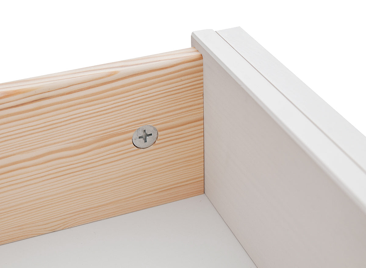 Bologna Elegante Massivholz Kiefer Kleiderschrank Spiegelschrank 3D | Farbe weiß