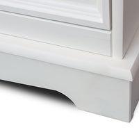 Bologna Elegante Massivholz Kiefer Kommode 4D | Farbe weiß