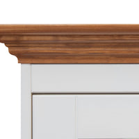 Bologna Elegante Massivholz Kiefer Kleiderschrank 2D | Farbe Weiß - Eiche