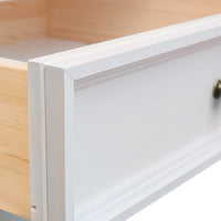 Bologna Elegante Massivholz Kiefer Kommode 3D | Farbe Weiß - Eiche