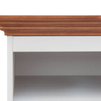 Bologna Elegante Massivholz Kiefer große TV-Schrank Kommode | Farbe Weiß - Eiche