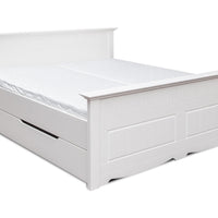 Bologna Elegante Massivholz Kieferbett 90-180cm | Farbe weiß