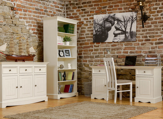 Bologna Elegante Massivholz Kiefer Kommode 3.3 | Farbe weiß