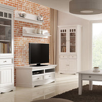 Bologna Elegante Massivholz Kiefer Couchtisch | Farbe weiß