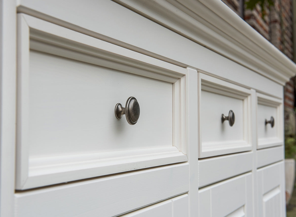 Bologna Elegante Massivholz Kiefer Kommode 3.3 | Farbe weiß