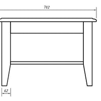 Bologna Elegante Massivholz Kiefer kleiner Couchtisch | Farbe Weiß - Eiche