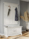 Bologna Elegante Massivholz Kiefer Garderobe Doppel Wandpanel | Farbe weiß
