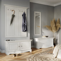 Bologna Elegante Massivholz Kiefer Spiegel 130x47 | Farbe weiß