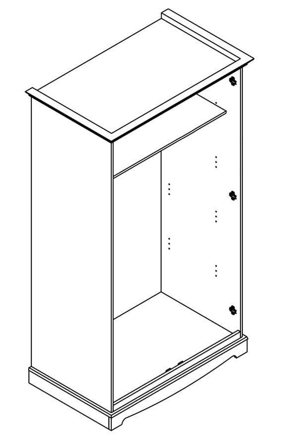 Bologna Elegante Massivholz Kiefer Kleiderschrank 2D | Farbe Weiß - Eiche