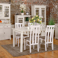 Bologna Elegante Massivholz Kiefer Kommodenaufsatz 3-Türig | Farbe weiß