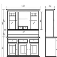 Bologna Elegante Massivholz Kiefer Kommodenaufsatz 3-Türig | Farbe weiß