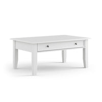 Bologna Elegante Massivholz Kiefer Couchtisch | Farbe weiß