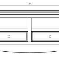 Bologna Elegante Massivholz Kiefer Kommode TV-Schrank | Farbe Weiß - Eiche
