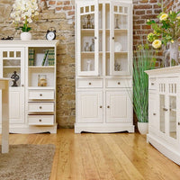 Bologna Elegante Massivholz Kiefer Kommode 4D | Farbe weiß