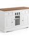 Bologna Elegante Massivholz Kiefer Kommode 3D | Farbe Weiß - Eiche