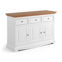 Bologna Elegante Massivholz Kiefer Kommode 3.3 | Farbe Weiß - Eiche