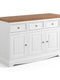 Bologna Elegante Massivholz Kiefer Kommode 3.3 | Farbe Weiß - Eiche