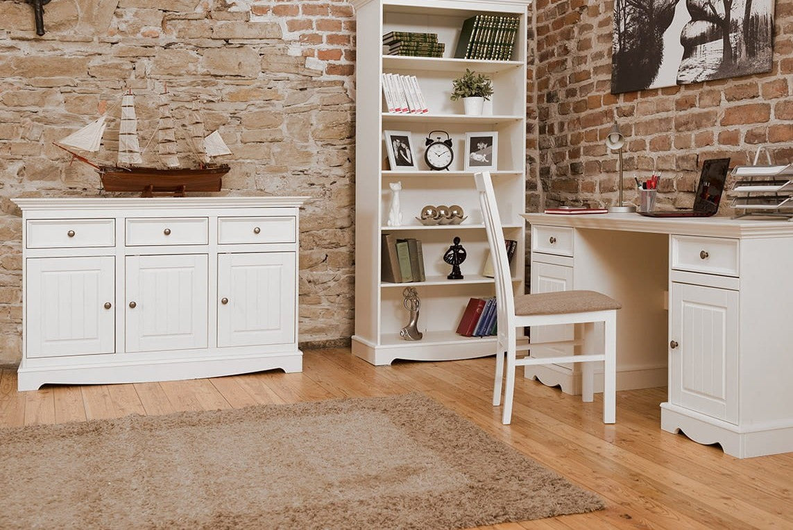 Bologna Elegante Massivholz Kiefer Kommode 3.3 | Farbe weiß