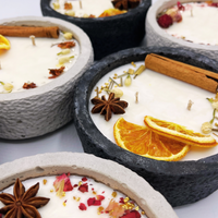 Betonkerze Betongrau "Grey Hearts"