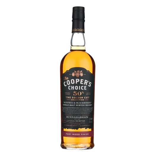 Bunnahabhain Bonfires & Blackberries - The Cooper's Choice - The Golden Cut Collection - Ruby Port Pipe Finish
